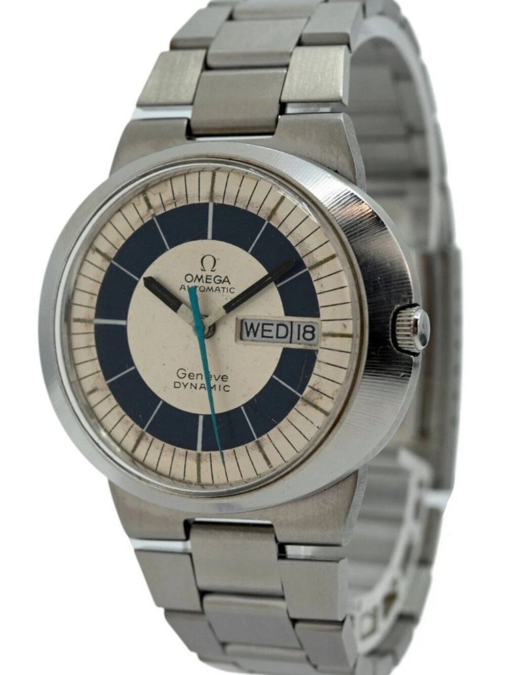 Omega 41mm Men's Dynamic Blue/ Silver Dial Automatic Swiss Made Watch! Tool 107!